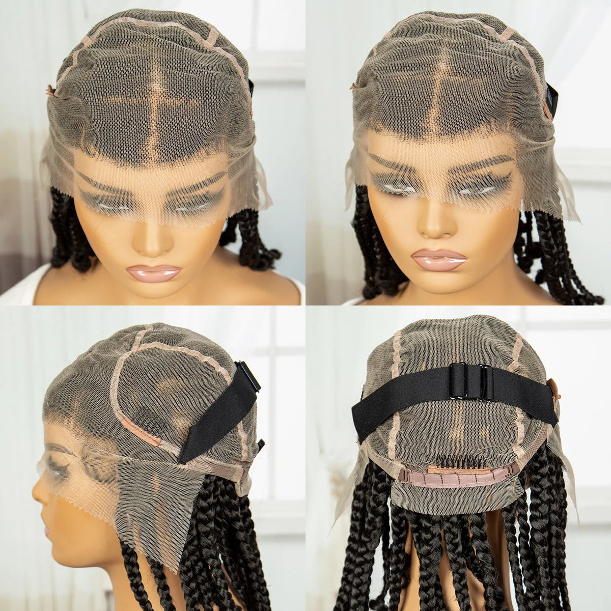 HD Full Lace Knotless Box Braids Wig with Curly Ends | Baby Hair
