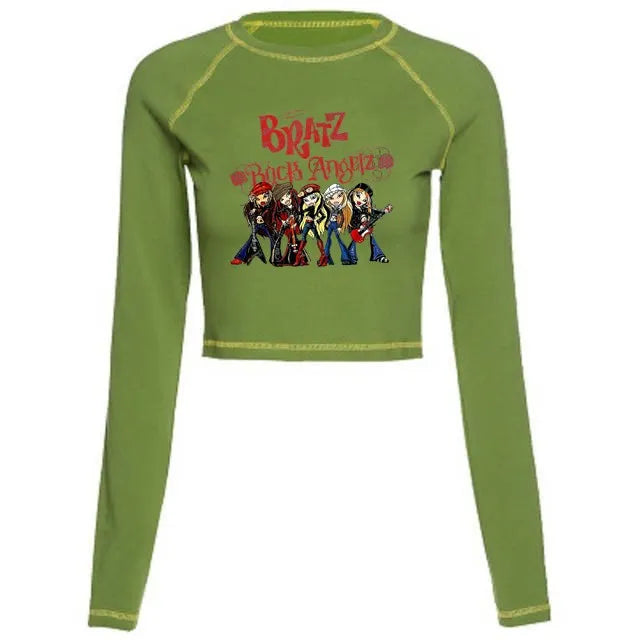Women's Y2K Gothic Cartoon Print T-Shirt Trendy