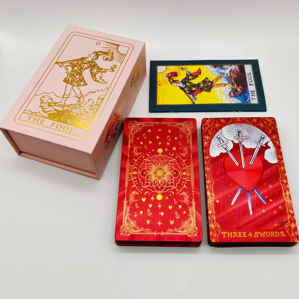 New Plastic Rider Waite Tarot Hot Stamping Gold Foil Tarot Exquisite Board Game Divination Cards For Collection