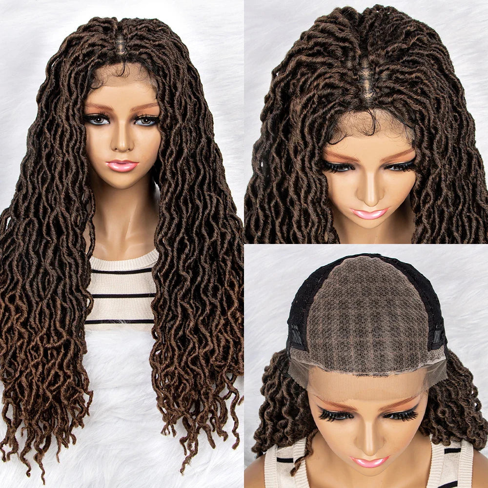 HD Transparent Lace Braided Wig with Lambswool Curls