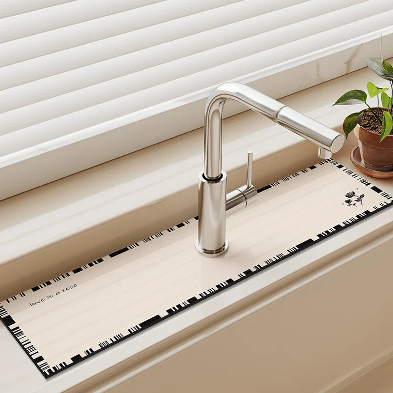 Sink Faucet Mat Kitchen Mat Drainage Mat Absorbent Table Mat Diatom Mud Bathroom Non-Slip Mat Waterproof Countertop Protection