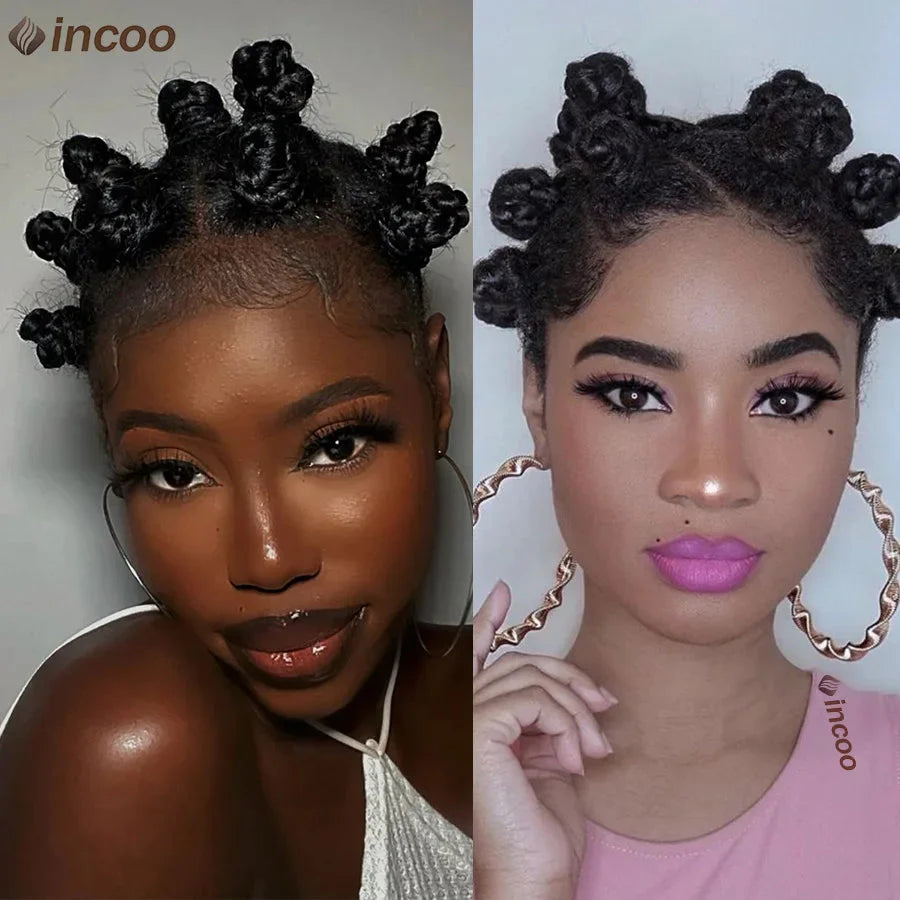 Bantu Knot Cornrow Braided Wig | Knotless Box Braids | Full Lace | Handmade Twists | Summer Style