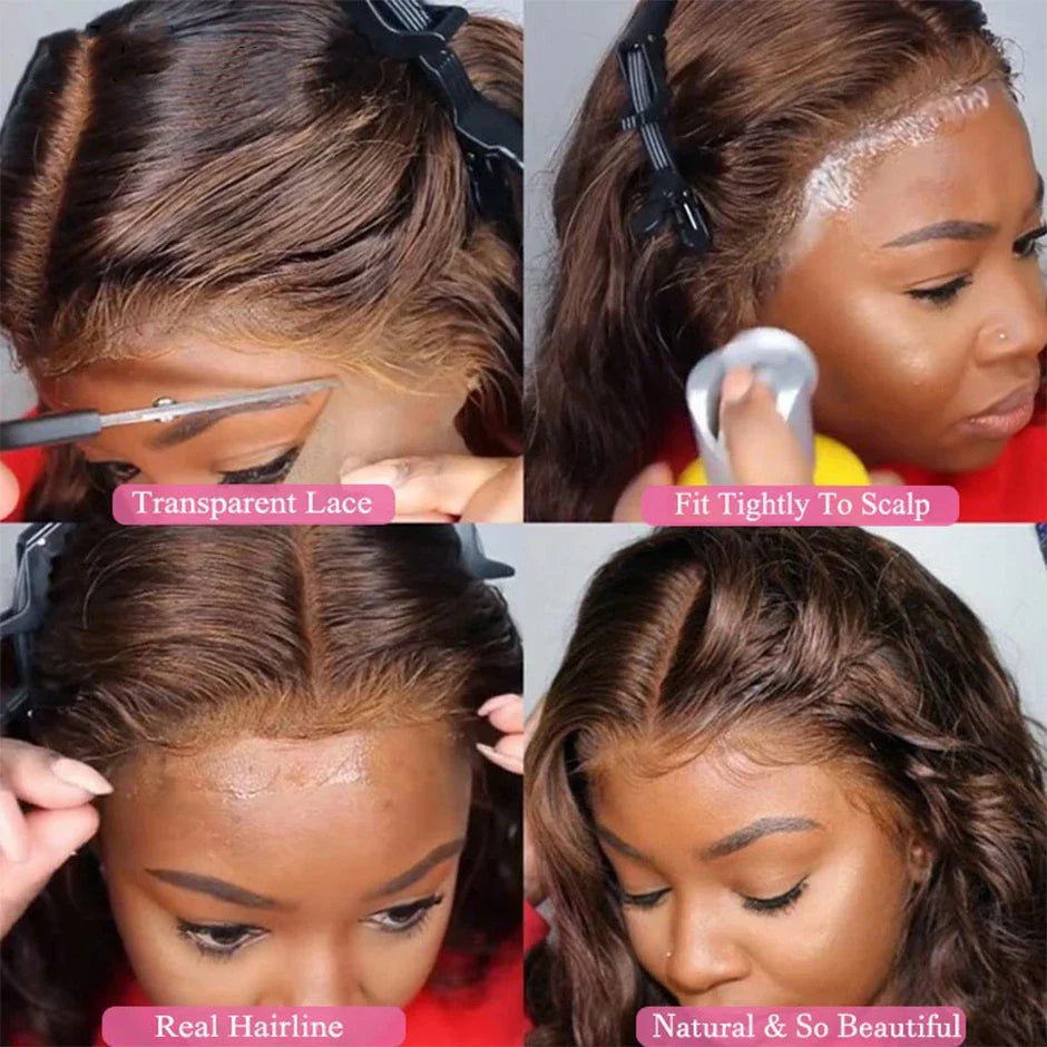 Wear & Go Glueless Chocolate Brown Straight HD Lace Front Human Hair Wig (Pre-Plucked, Long)