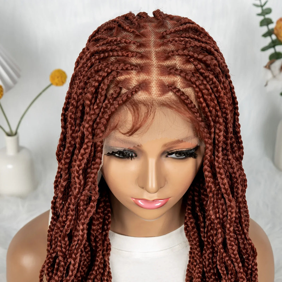 Crochet Box Braids Full Lace Wig with Pre-Plucked Hairline