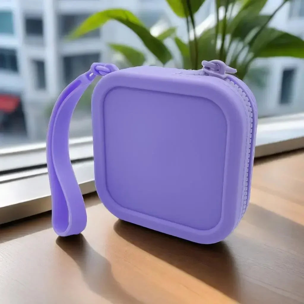 Waterproof Solid Color Silicone Wallet & Coin Purse | Mini Zipper Organizer Travel Pouch (Cosmetic Bag, Earphone Bag for Students)