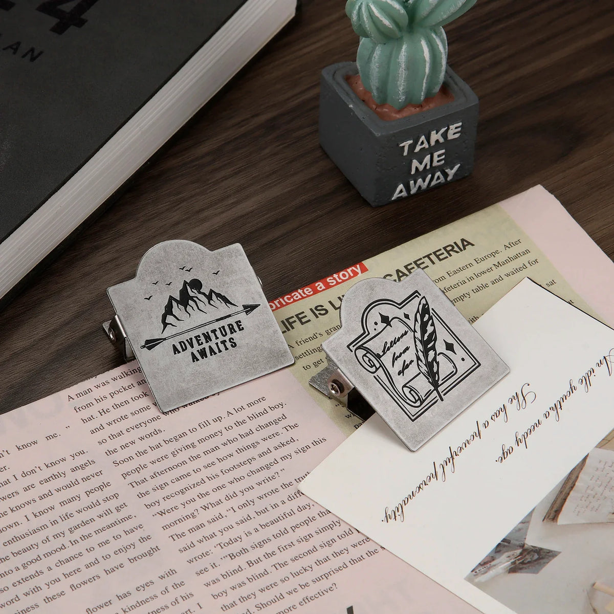 1PCS Retro Metal Binder Clips Foldback Notes Letter File Paper Clip Binding Securing Clips Office School Stationery 40mm