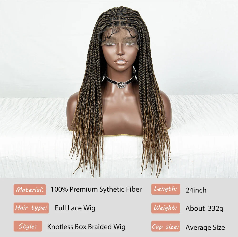 Knotless Cornrow Box Braids Full Lace Wig | Baby Hair | Clearance Sale | Black Women