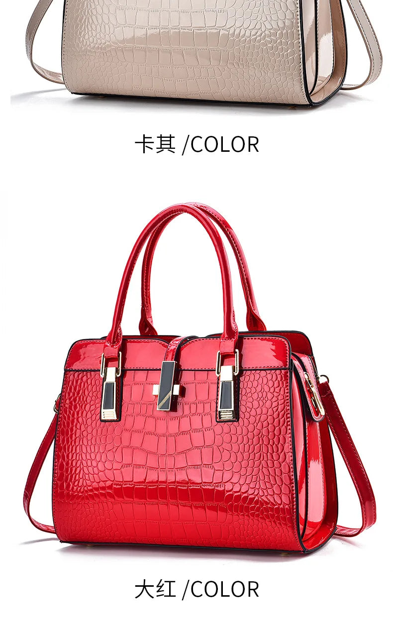 Luxury Brand Designer Women's Handbag | Large Capacity Single Shoulder Crossbody Bag & Crocodile Pattern Commuting Tote