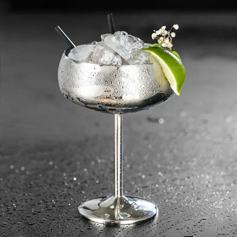 304 Stainless Steel Cocktail Glass  Red Wine Cup Flute Champagne Cup Metal Cup  Bar Martini Cup