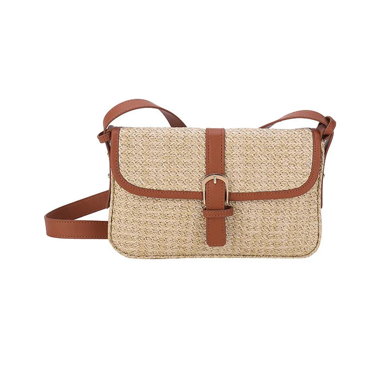 Summer Straw Bag Women's New Fashion Small Square Bag | Foreign Style Braided Tote & Simple Single Shoulder Crossbody Bag