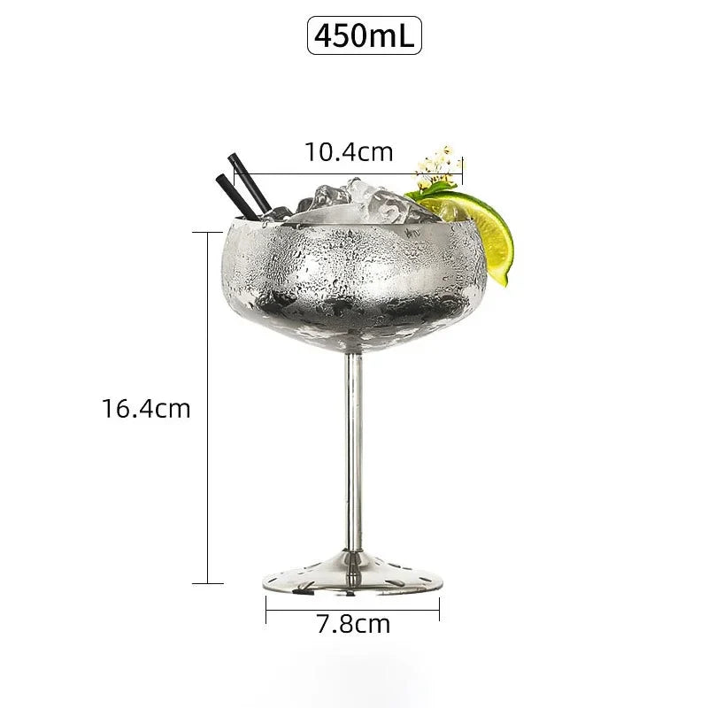 304 Stainless Steel Cocktail Glass  Red Wine Cup Flute Champagne Cup Metal Cup  Bar Martini Cup
