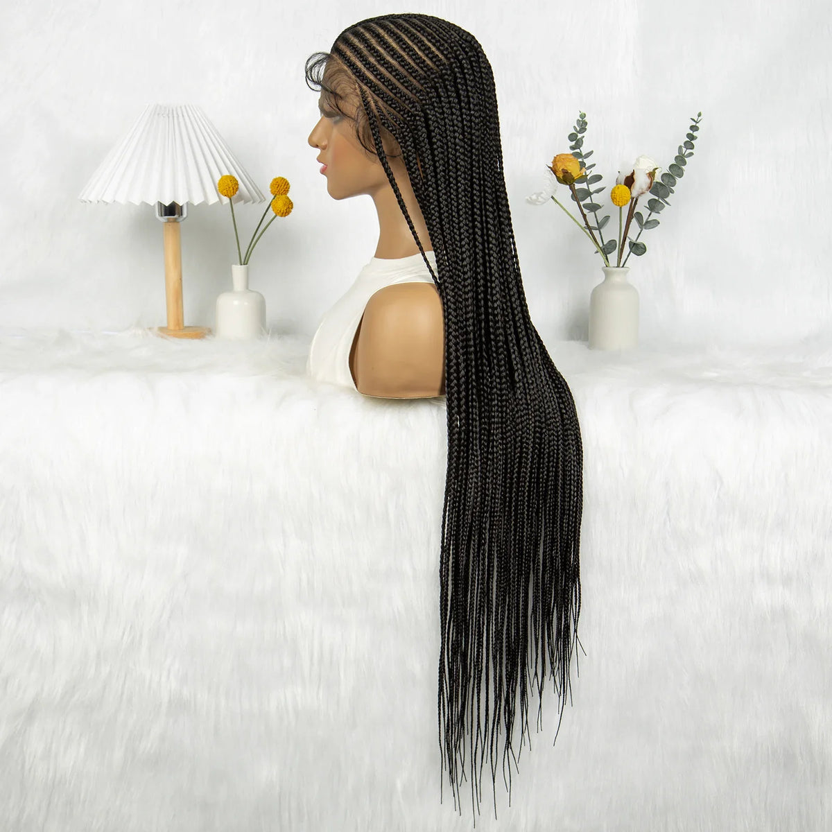 Long Black Twisted Dreadlocks Wig | Transparent Full Lace Front