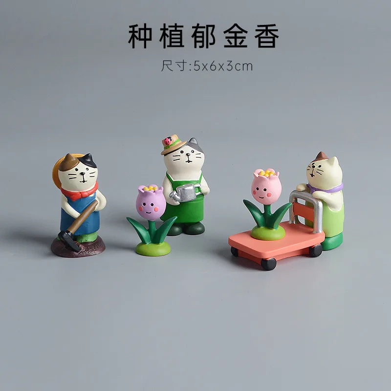 Spring-flowering Scene Decorate Home Decoration Garden Farm Scene Series Bookshelf Decoration Set Children's Toy Doll Ornaments