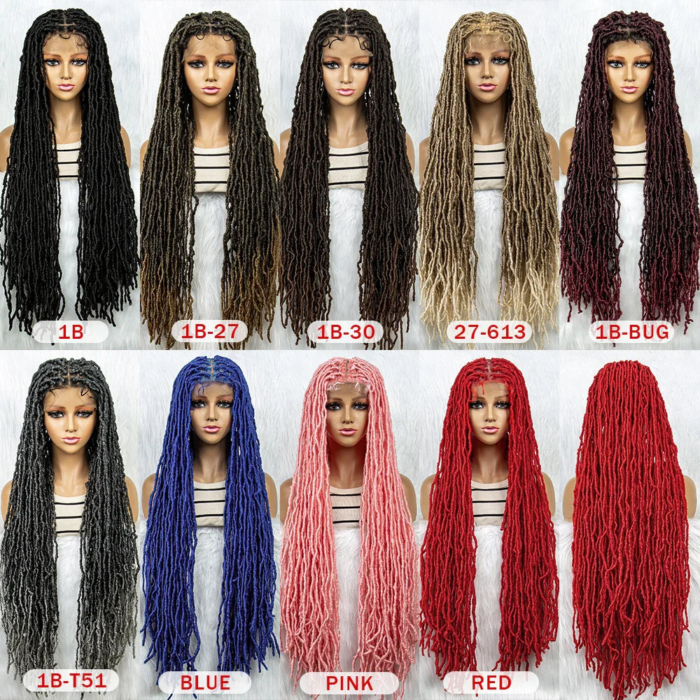 KIMA 36" Colorful Dreadlocks Braids Wig | Full Lace Front & Baby Hair