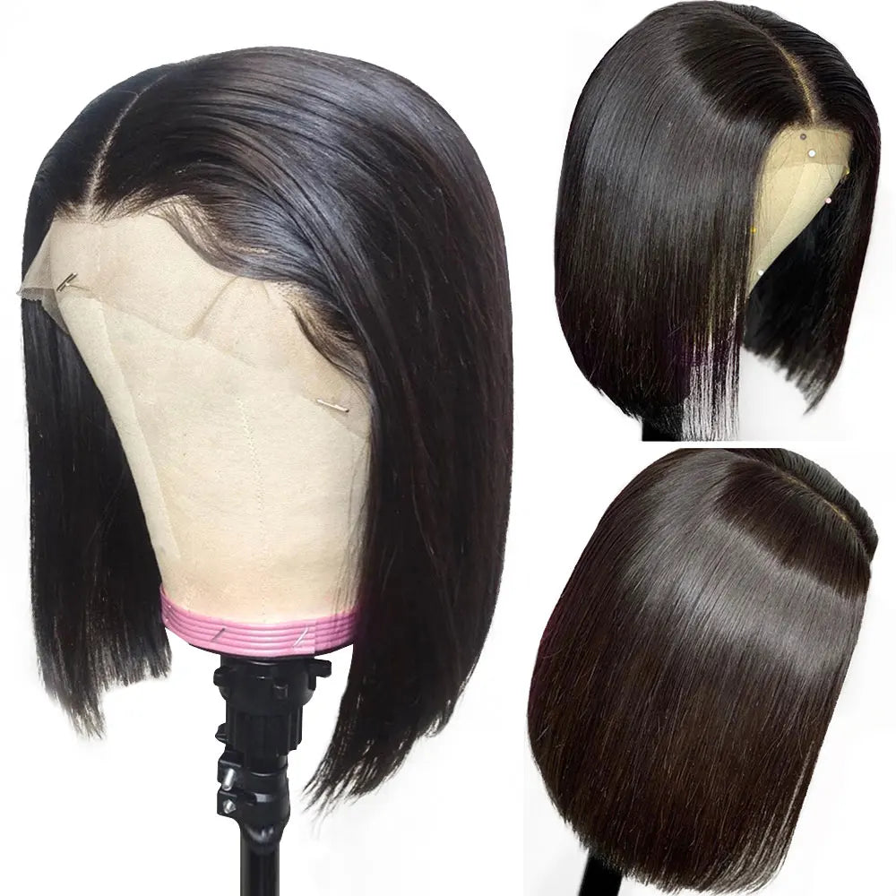 Brazilian Straight Bob Wig | Glueless Lace Front Wig | 180% Density | 4-16 Inches