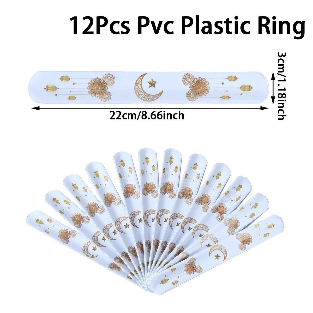 EID Mubarak Wrist Strap Clap Ring Slap Bracelets Ramadan Decoration For Home 2025 Kareem Islamic Muslim Party Eid Al Adha Gifts