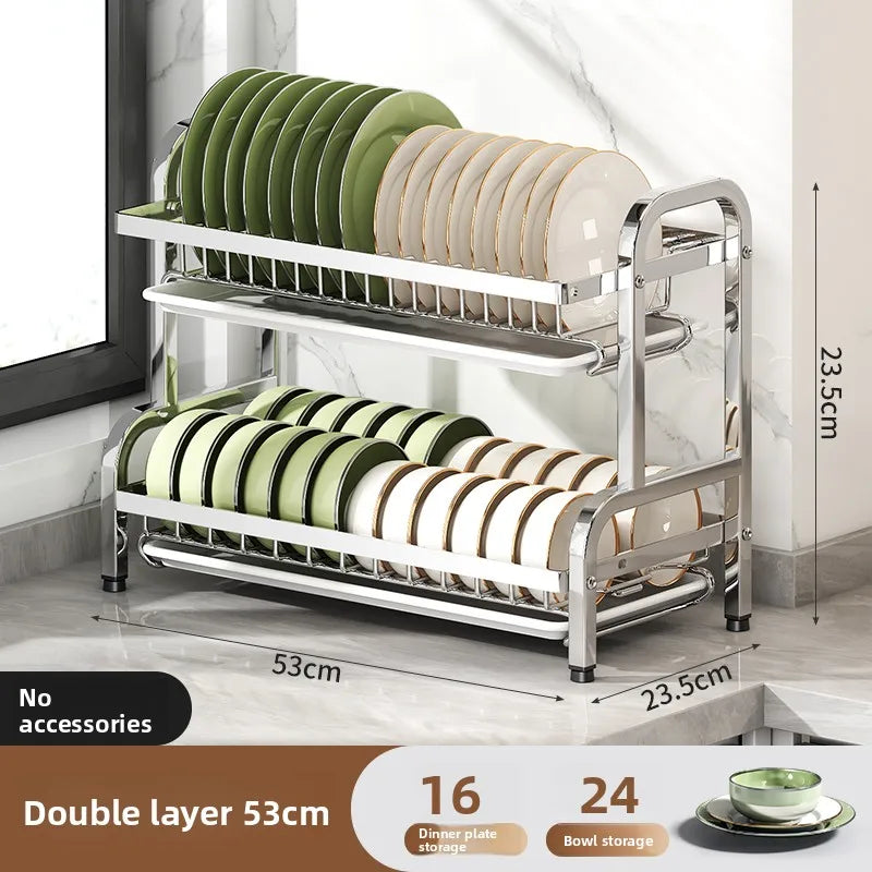 stainless steel Dish Dryer Rack,Compact Kitchen Dish Rack,Screeper Set,Large Rust Proof Dish Screeper With Utensils Holder