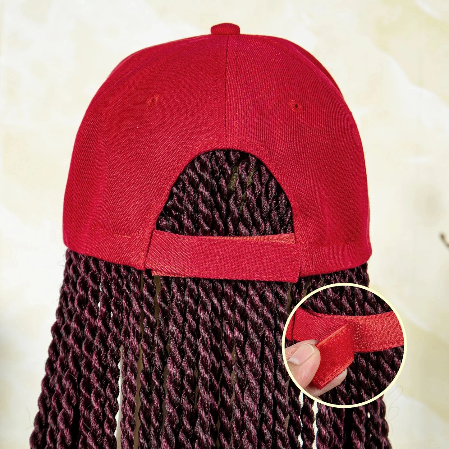 Synthetic Long Twists Braids Extension With Adjustable Cap Fashionable Machine Made Crochet Braided Extension Cap Wig For Women