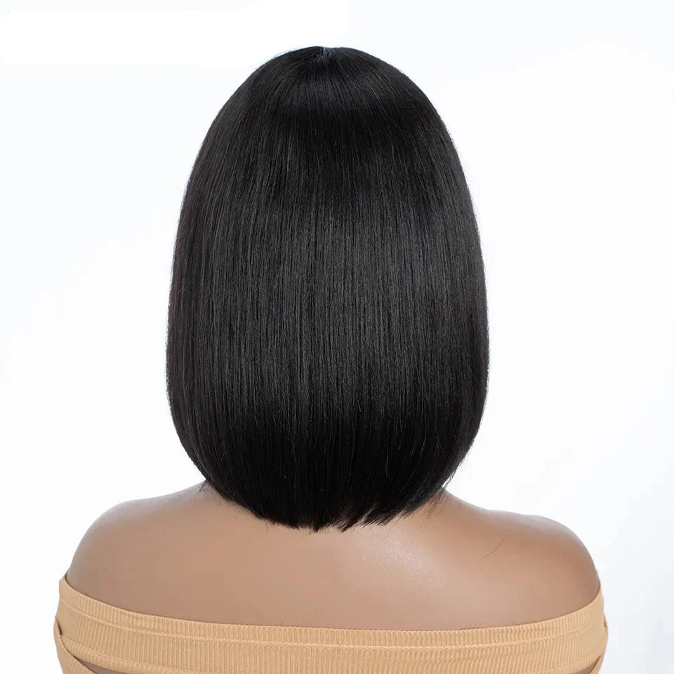 Rebecca Straight Bob Wig with Bangs | Remy Human Hair 10-14 Inches