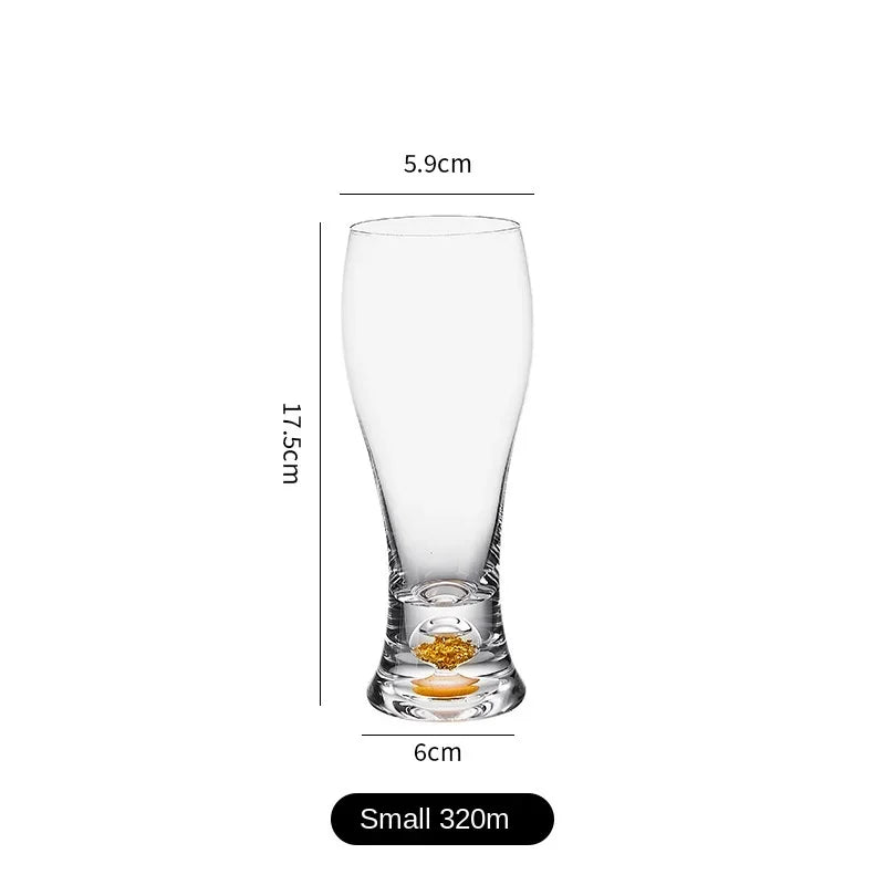 High-grade luxury gold leaf crystal glass craft beer mug large capacity beer mug beverage juice glass
