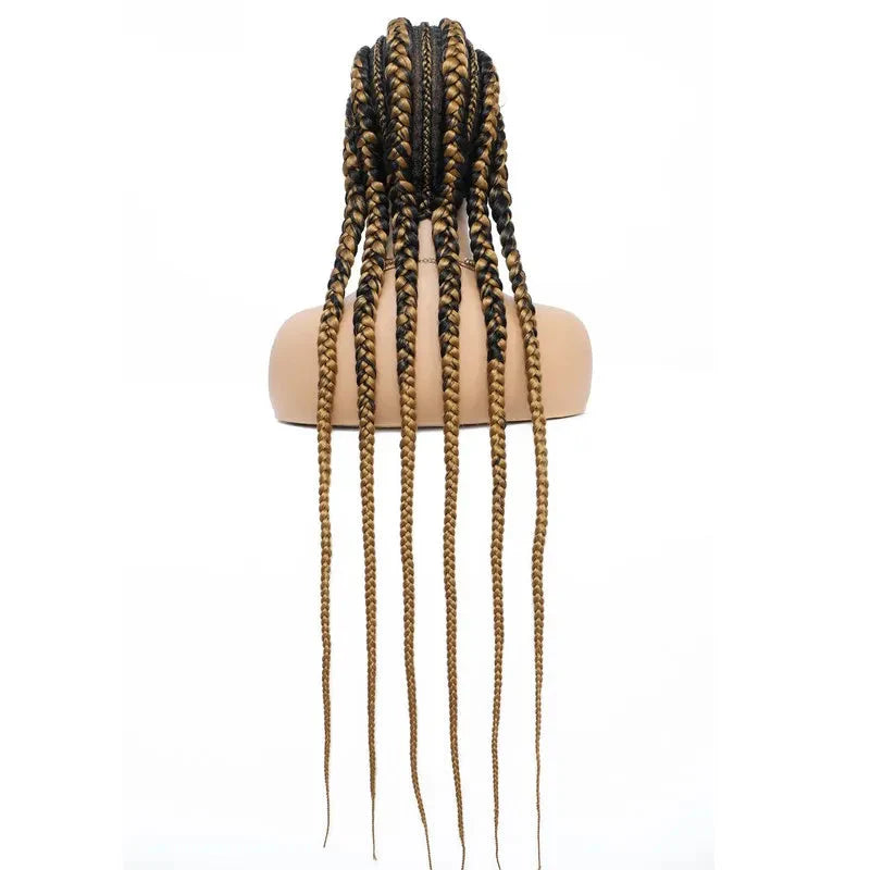 36" Jumbo Dutch Twins Cornrows Wig | Full Lace Front | Synthetic Braids | Black Women