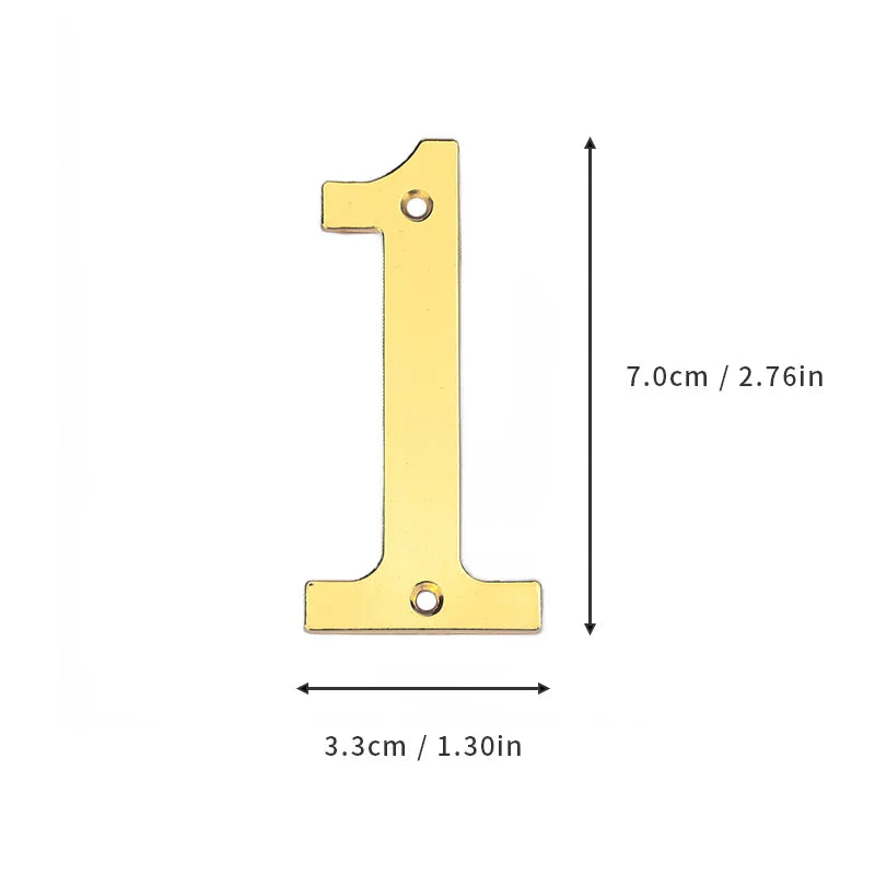 1Pcs 3Inch Metal House Numbers with M2 Screws Solid Zinc Alloy Mailbox Numbers 3D Address Numbers for Outside House Apartment