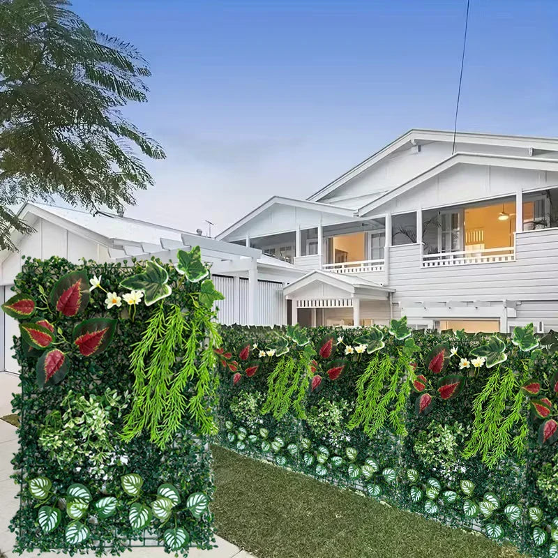 Artificial Ivy & Fern Leaf Wall Panel Plastic Greenery Backdrop for Weddings Parties Events Outdoor/Indoor Decor Party Backdrop
