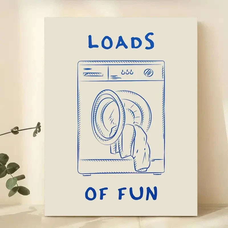Loads Of Fun Laundry Room Canvas Retro Wall Art Prints Canvas Painting Poster Picture For Living Room Home Decor