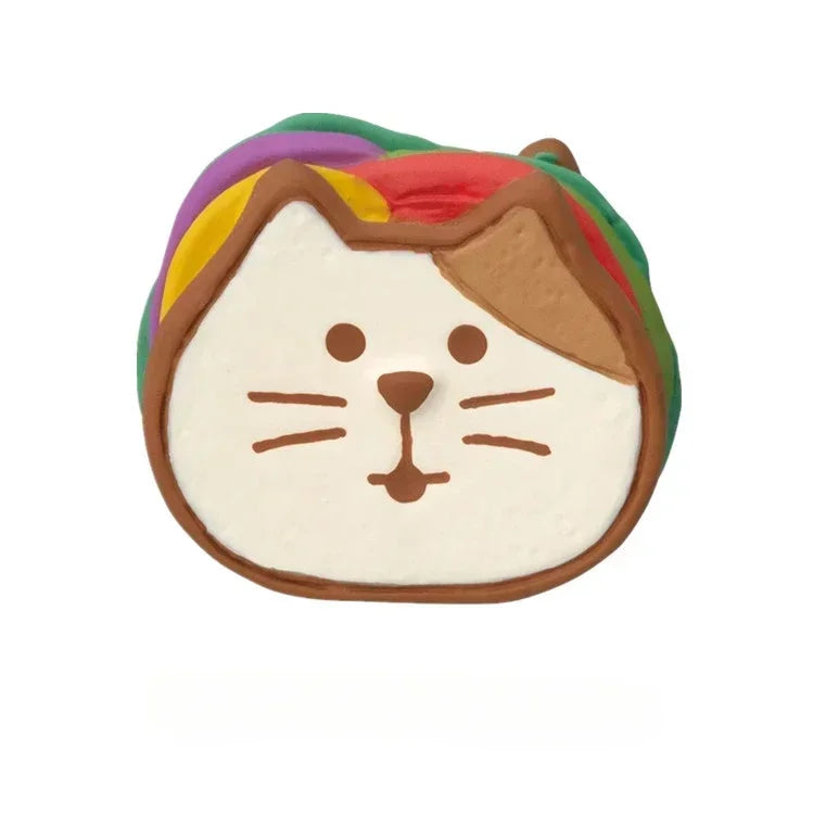 1pc ZAKKA Japanese Cat Food Bakery Coffee Shop Scene Decoration Resin Crafts Small Ornaments Croissant Donut Dessert Cupcake