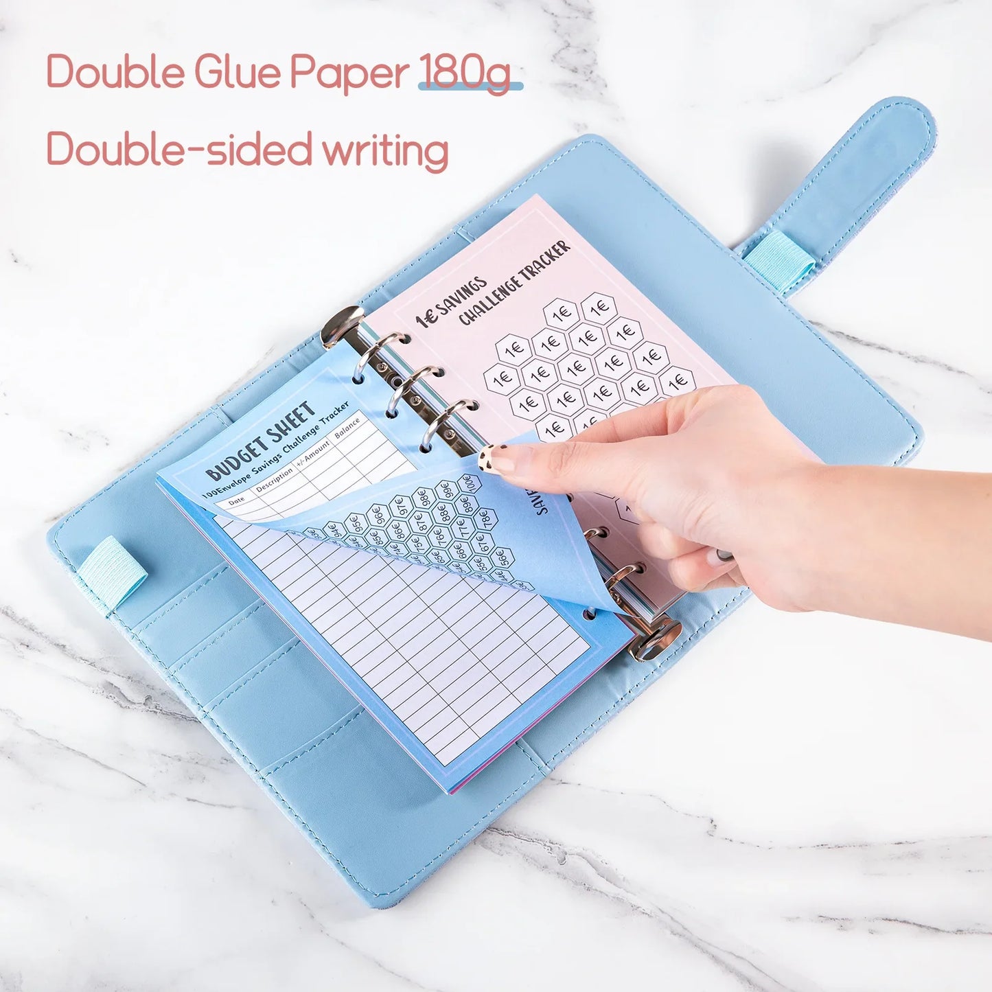 A6 100 Envelopes Eave Money, 52 Weeks Save Challenge, 30 Days Save, Euros USD Cash Envelopes Budget Planner Easy To Save
