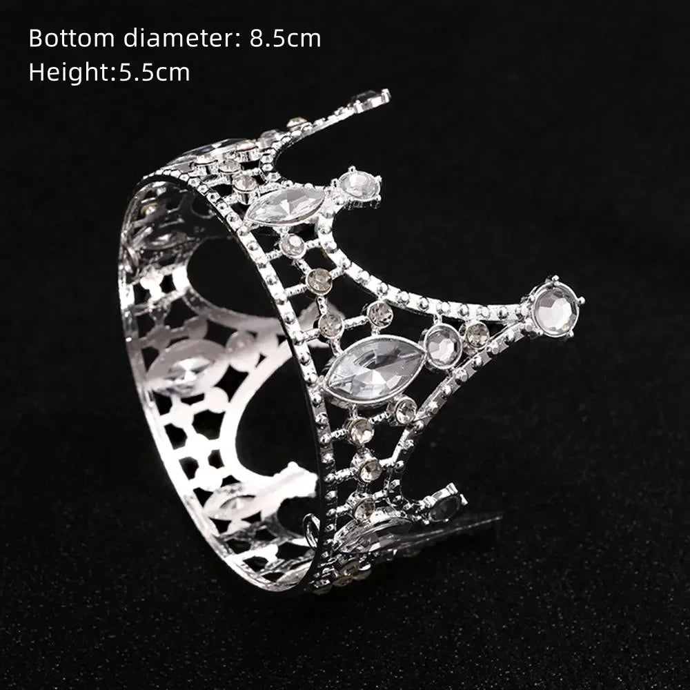 Rhinestone Crown Baking Cake Topper Headwear Decoration Children's Hair Accessories Princess Wedding Birthday Party Supplies New
