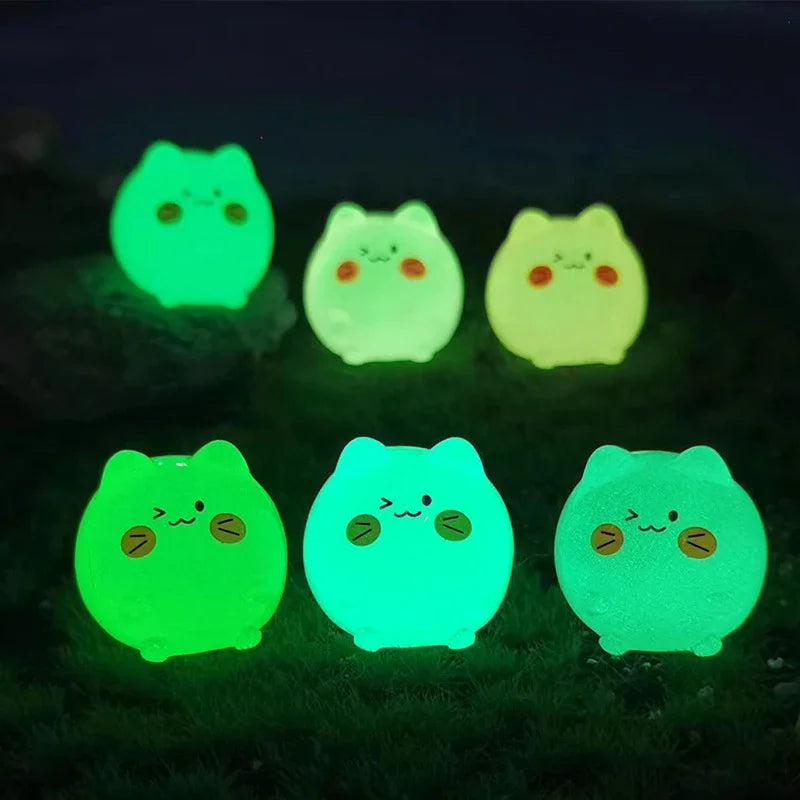 5-50pcs  Mini Cartoon Cat Luminous Ornament Crafts Miniature Figures Tiny Micro Landscape Home Decoration Accessories Gifts