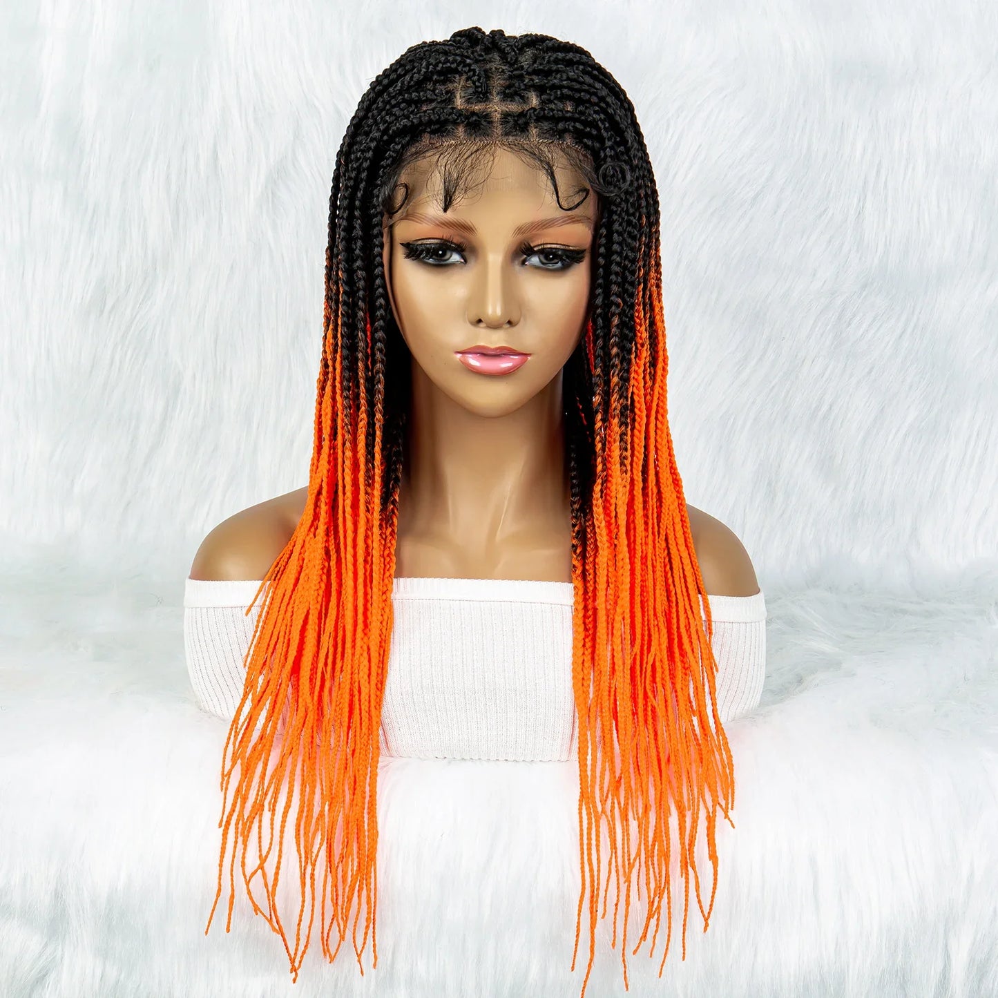 Colorful Knotless Box Braids Wig | Full Lace Front with Baby Hair