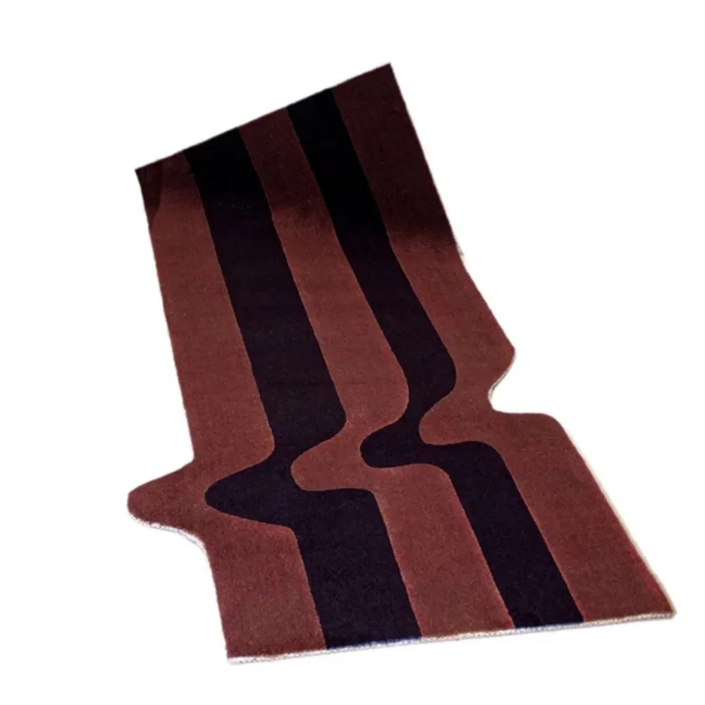 VIKAMA Dark Green Striped Wave Rug Bedside Anti Slip Mat For Bedroom Nordic Style Living Room Bedroom Floor Mat Home Decor
