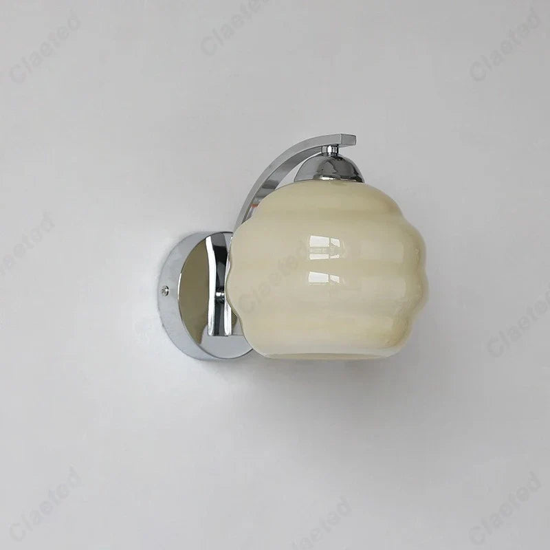 European New LED Retro Glass Wall Lamp Living Room Corridor Bedroom Bedside Decorative Lighting E27