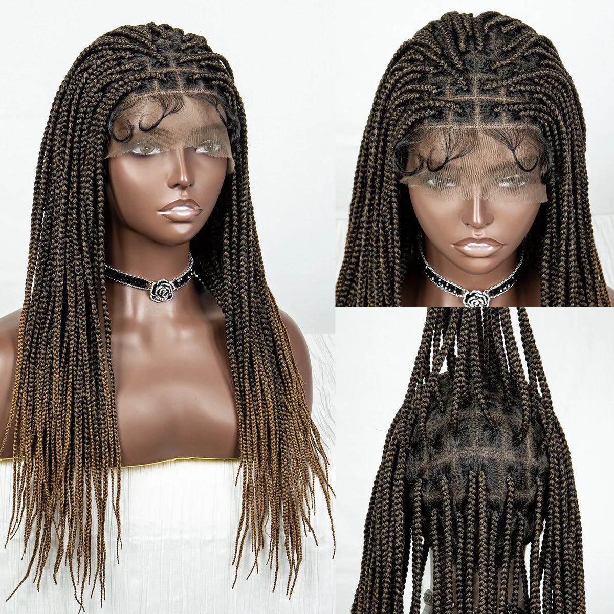 Knotless Cornrow Box Braids Full Lace Wig | Baby Hair | Clearance Sale | Black Women