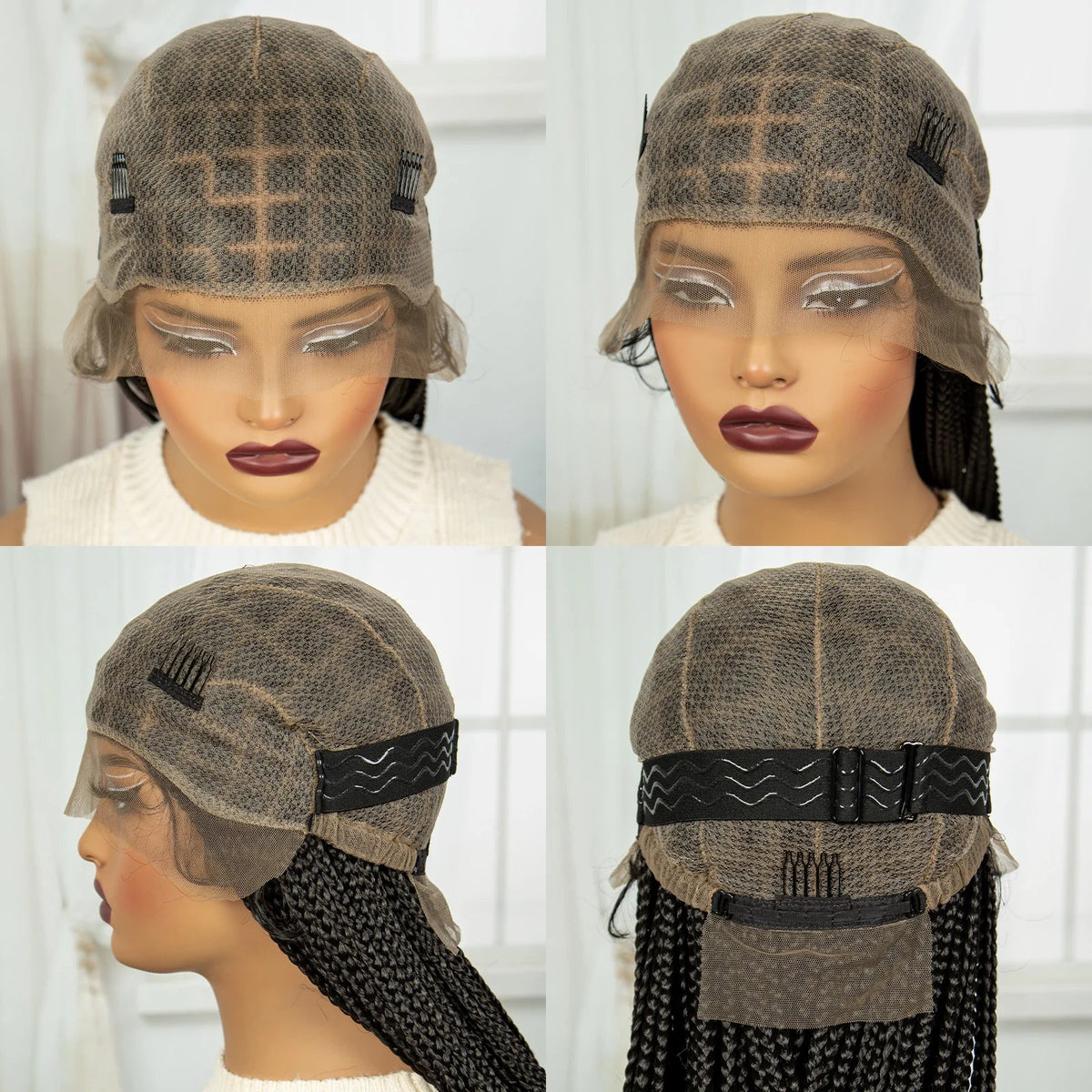 Long Straight Knotless Braids Wig | Full Lace Frontal | Baby Hair