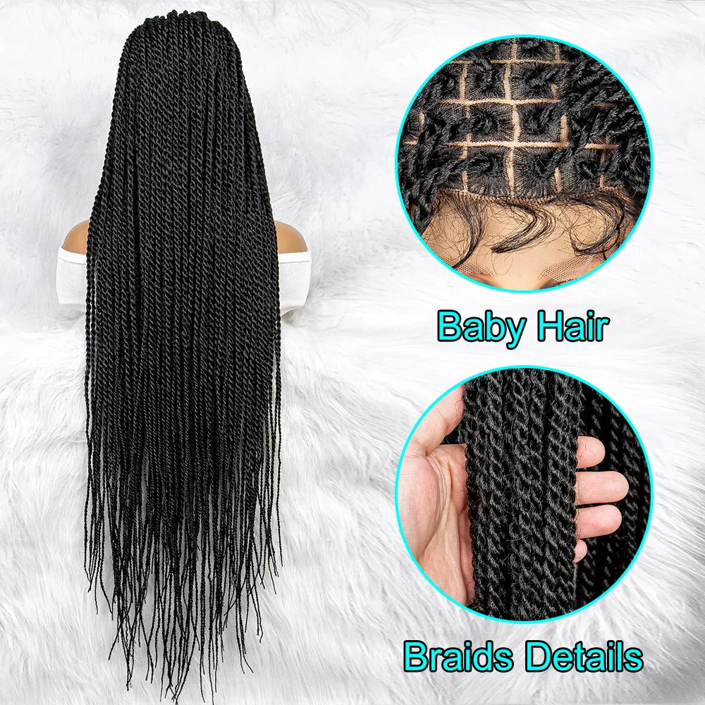 Full Lace Frontal Dreadlocks Wig | Twisted Hair & Baby Hair