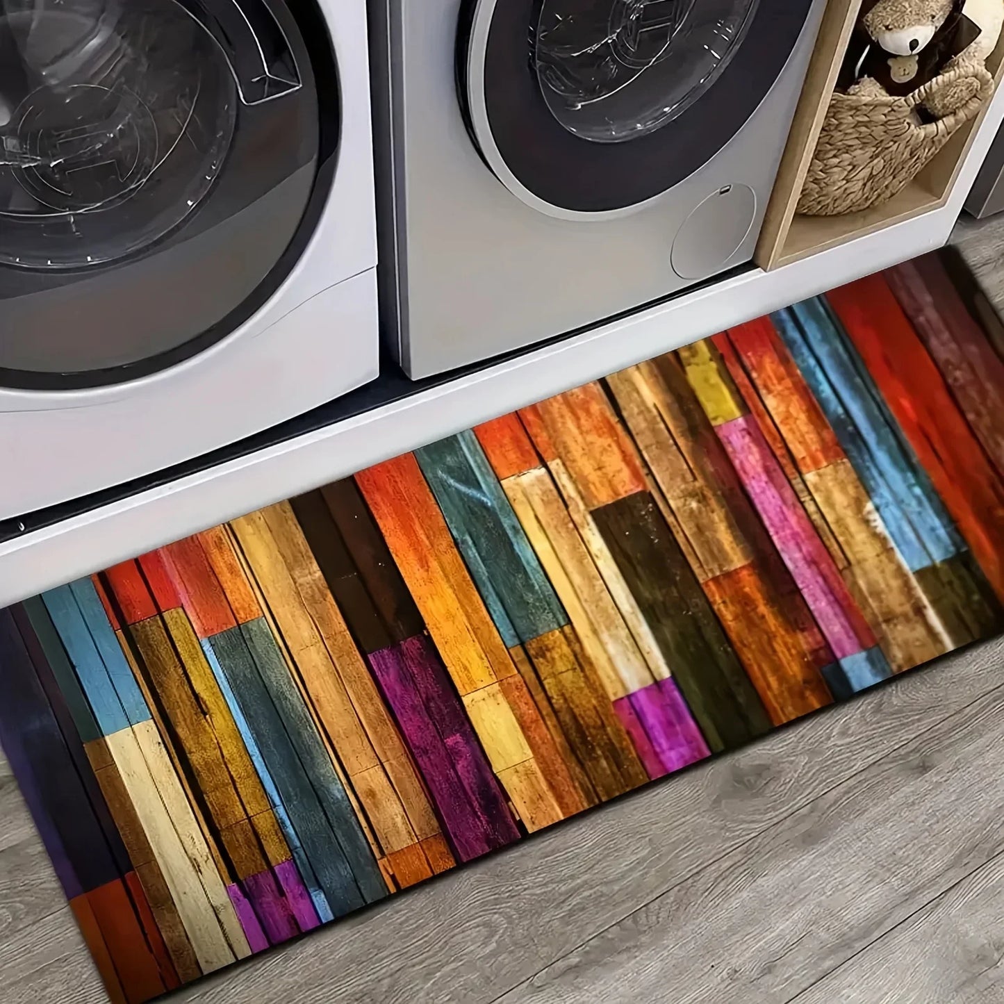 VIKAMA Rich Color Carpet Rainbow Floor Mat Long Carpet Runner Rug Kitchen Rug Living Room Bedroom Carpet Bedside Blanket Home De