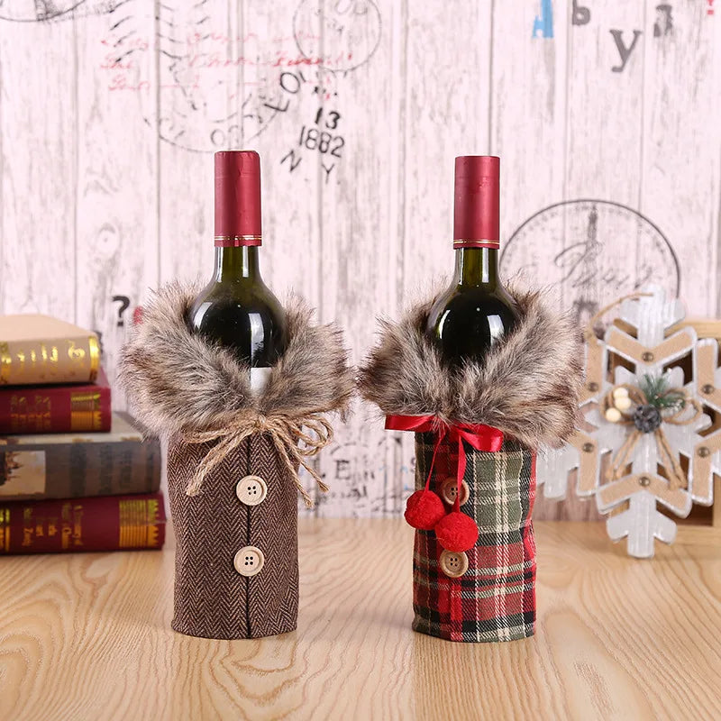 Christmas Wine Bottle Cover Merry Christmas Decorations For Home 2024 Christmas Ornament Xmas Navidad Natal Gifts New Year 2025