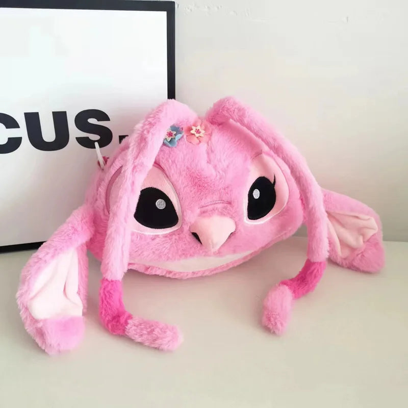 New Disney Cartoon Stitch Plush Backpack | Girls Cute Ins Shoulder Messenger Bag (Parent-Child Gift)