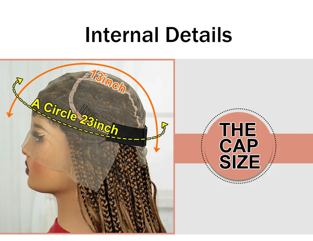 34" Boho Knotless Box Braids Wig | HD Full Lace | Ombre Twist | Baby Hair
