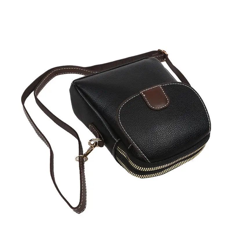 Fashion Leather Crossbody Bag for Women | Mini Shoulder Bag & Flip Zipper Messenger Bag (Students' Small Handbag)
