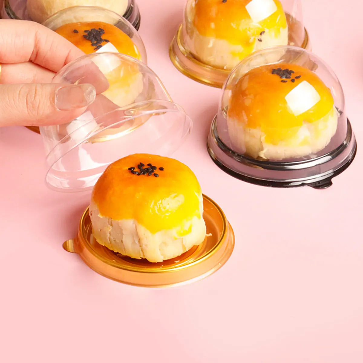 50pcs Transparent Cake Box Container Transparent Cupcake Dome Pastry Baking Packaging Boxes Wedding Party Supplies Gifts Decor