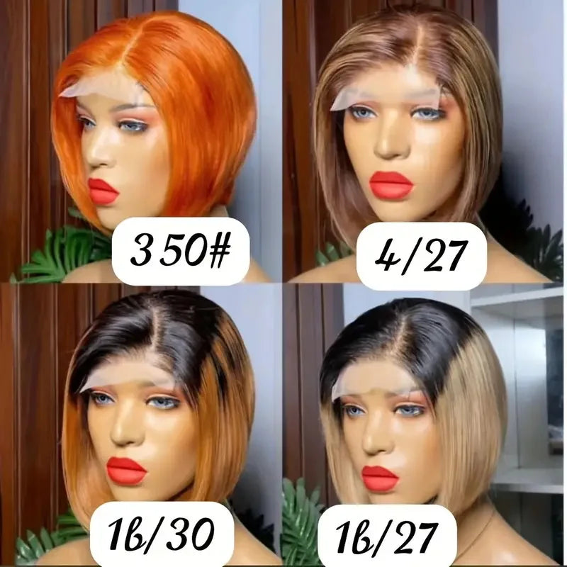 Pixie Cut Bob Human Hair Wig | 180% Density 4x4 HD Lace Closure | Pre-Plucked & Multi-Color Options