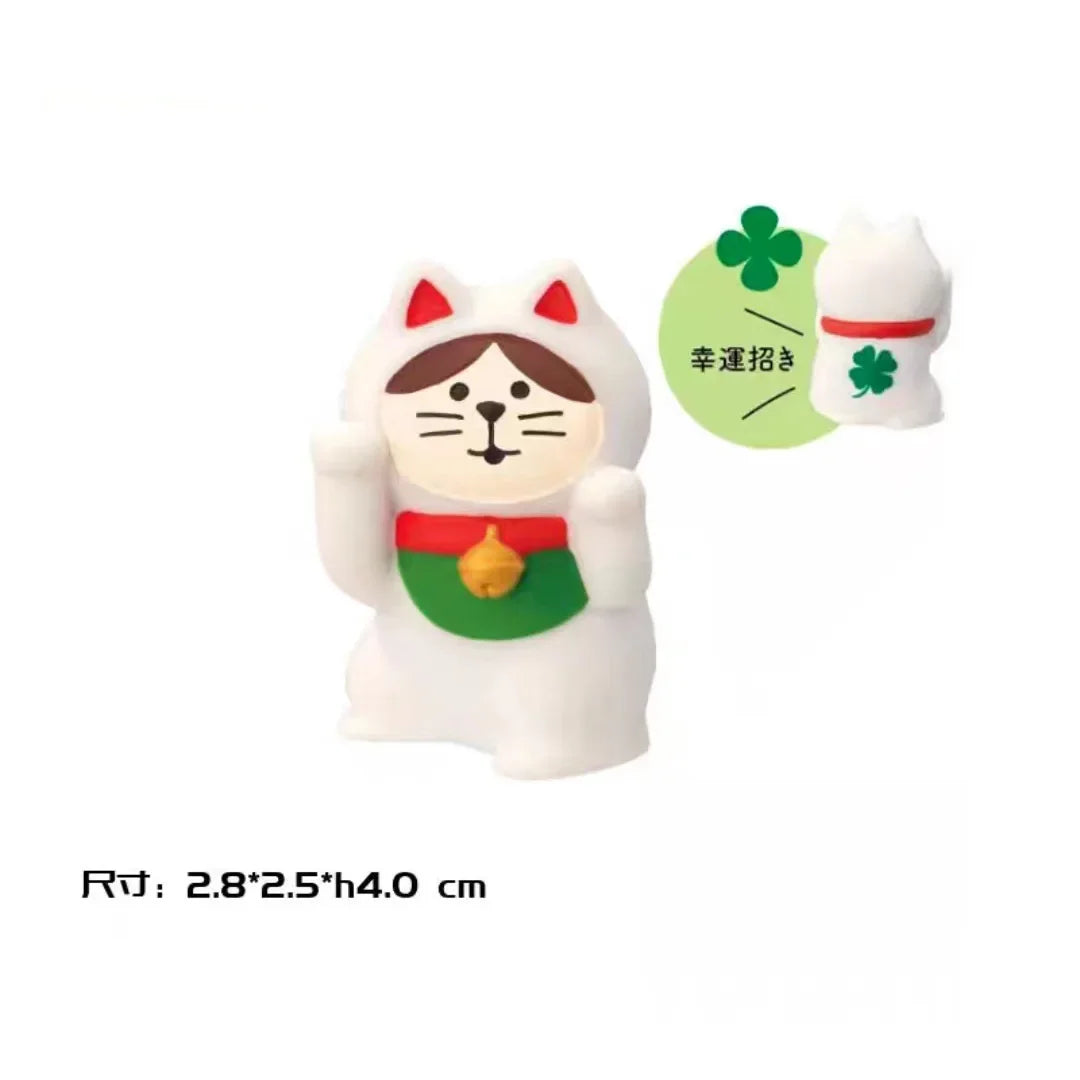 Japanese Style ZAKKA Cat Crafts Small Ornaments for Chinese New Year Snake Year Trend Bonsai Food and Decorative Resin Figurines