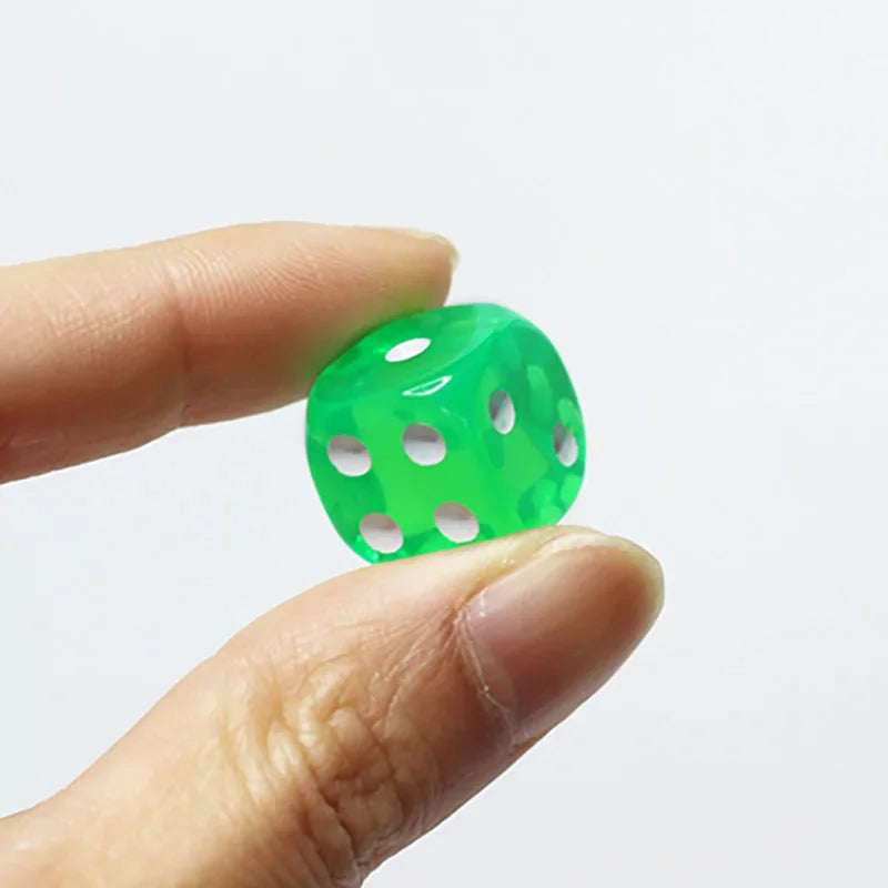 10PCS/Lot Filleted Corner Dice Colorful Transparent Acrylic 6 Sided Dice  Club/Party/Family Games