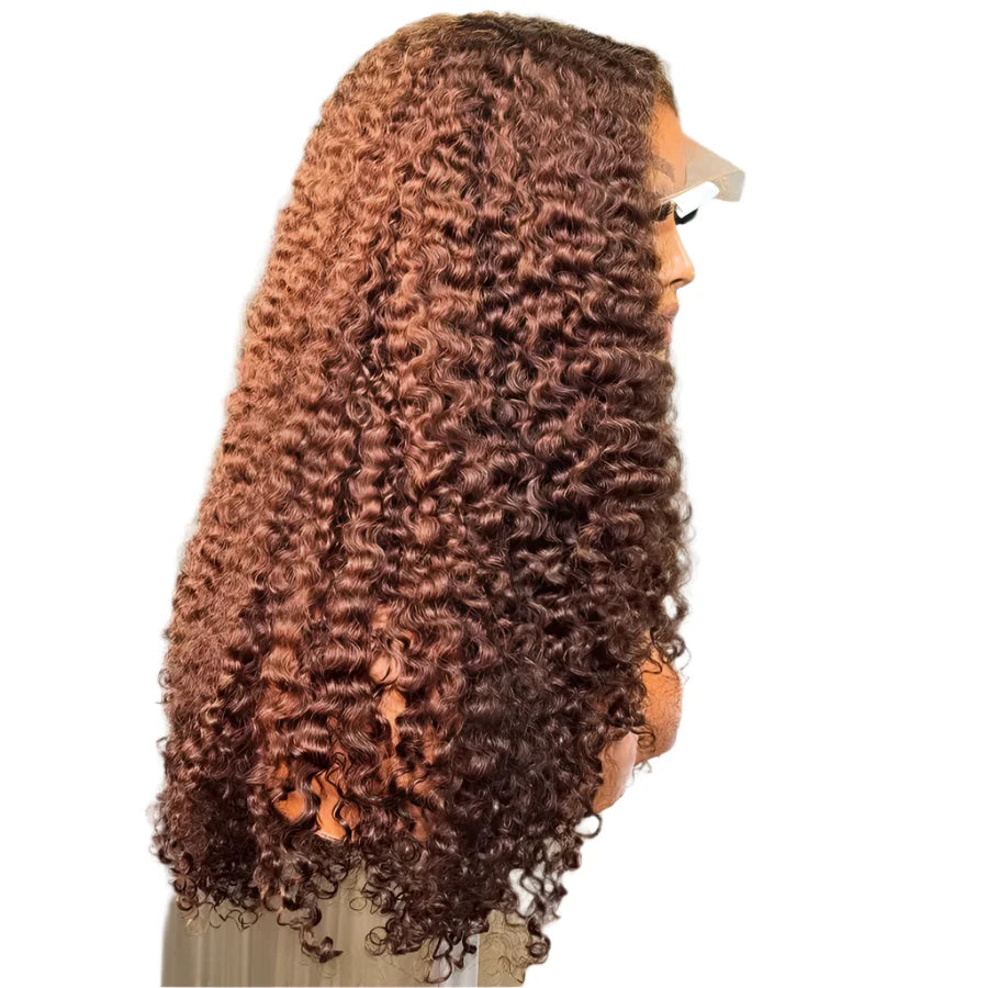 Brown Burmese Curly HD Lace Frontal Wig | Glueless Ready-to-Wear Human Hair