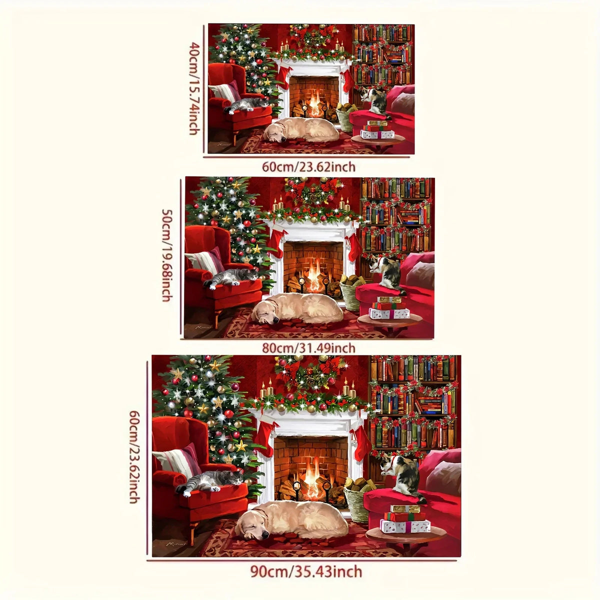 VIKAMA Christmas carpet soft doormat Christmas tree romantic floor mat living room carpet Rug For Bedroom Welcome Mat Outdoor