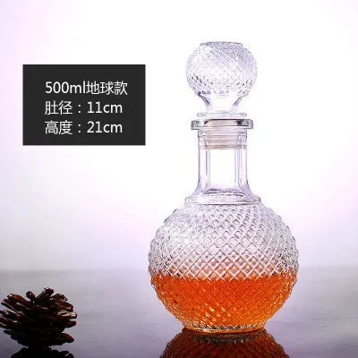 Novelty Design Multi Styles Barware Wine Glass Bottle 250-1000ml Lead-free Glass Whiskey Decanters for Liquor Scotch Bourbon